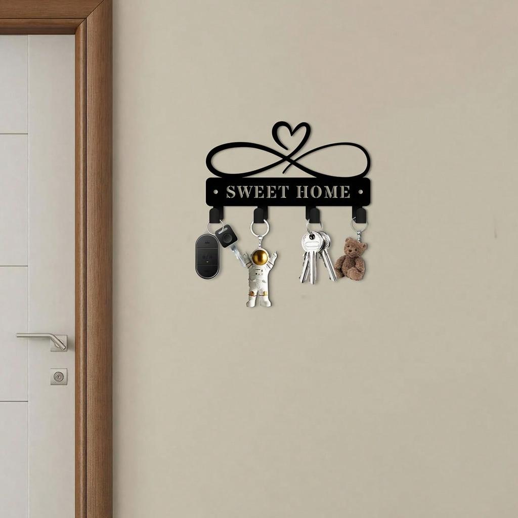 Metal Infinity Heart Key Hook Wall Mounted Office Kitchen Bathroom Outdoor Porcelain