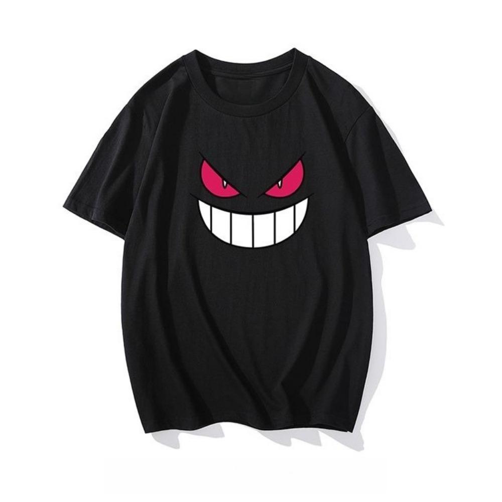 Pocket Gengar Summer Printed TShirt Men Cotton Street Y2K Harajuku Loose Sleeve Unisex Comfortable
