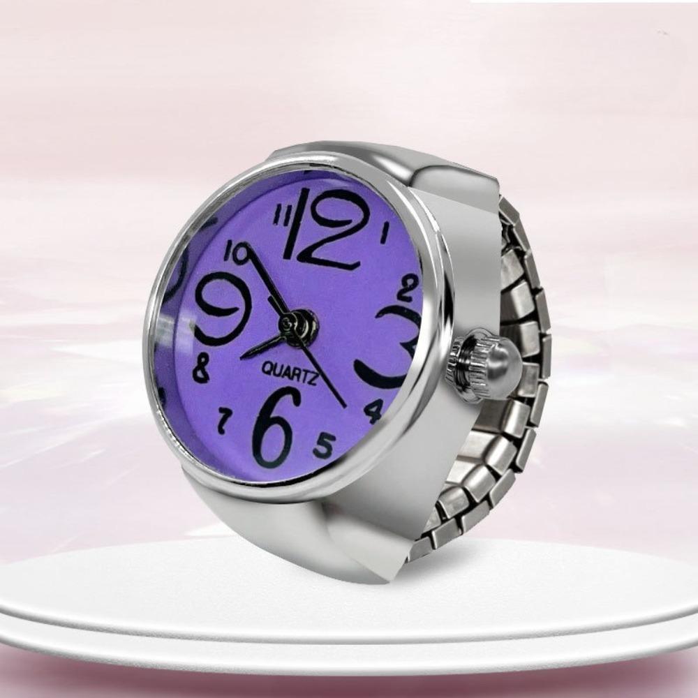 

Finger Watches Selling Round Golden Silvery Quartz Men s And Women s Simple Men And Women Ring Watches фиолетовый