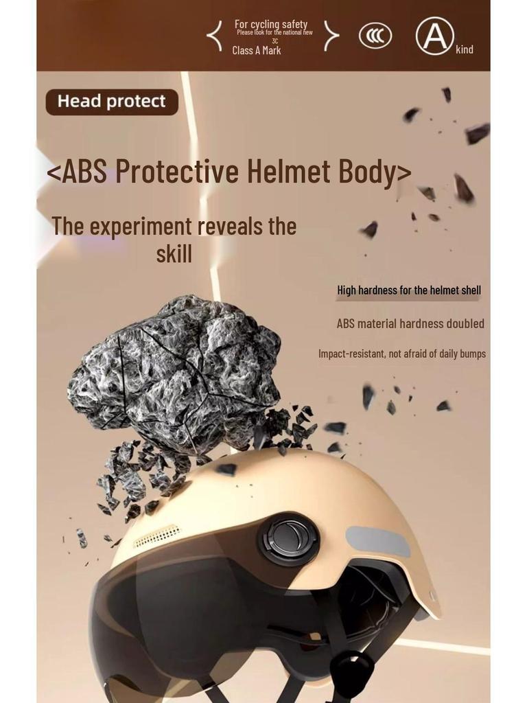 3C Certified Electric Motorcycle Helmet for Men & Women - Universal Fit for Scooters, All-Season, Adult Half Helmet