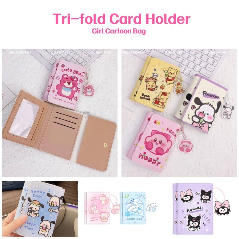 Stylish Anime Cartoon Print Wallet Mini Card Holder Easy Snap Closure Gender-neutral