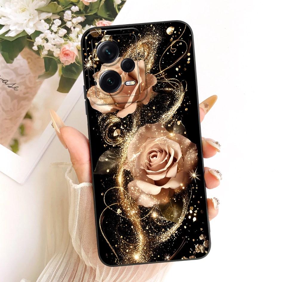 For Xiaomi Redmi Note 12 Pro Plus Case Popular Flower Soft Liquid Silicone Shockproof Cover For Redmi Note 12 Pro Note12 5G Case