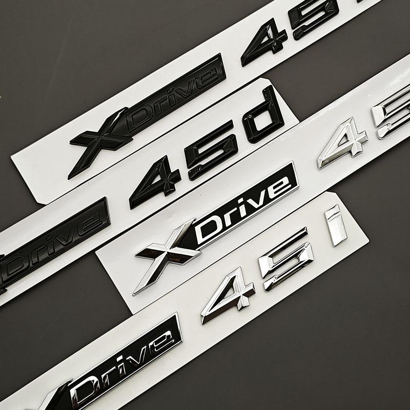 3D ABS Car Letters Logo XDrive 45i 45d Rear Trunk Badge Side Fender Emblem Decals For BMW X5 X6 X7 Q5 Q7 A7 A8 Accessories