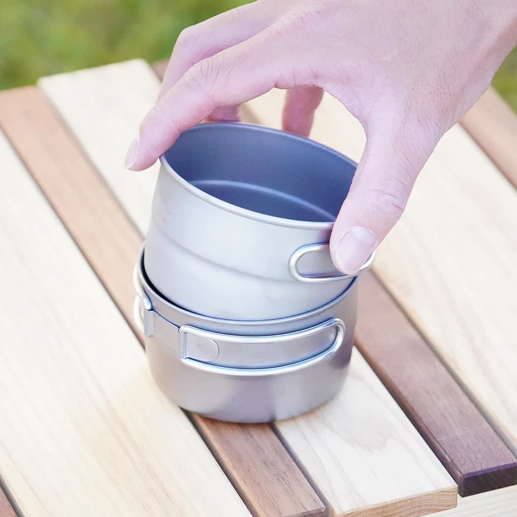 Belmont Titanový cestovní hrnek 280 Skládací rukojeť Venkovní hrnek (BM424) Vyberte skladové stříbro