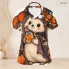 Women Plus Size V Neck Short Sleeve Scrub Top Cowboy Hat Pumpkin Sunflower Cactus Halloween Print Nurse Uniform Top