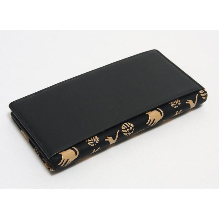 Hasegawa Deer Skin Inden Long Wallet (Cat White) 18.5x9x2cm