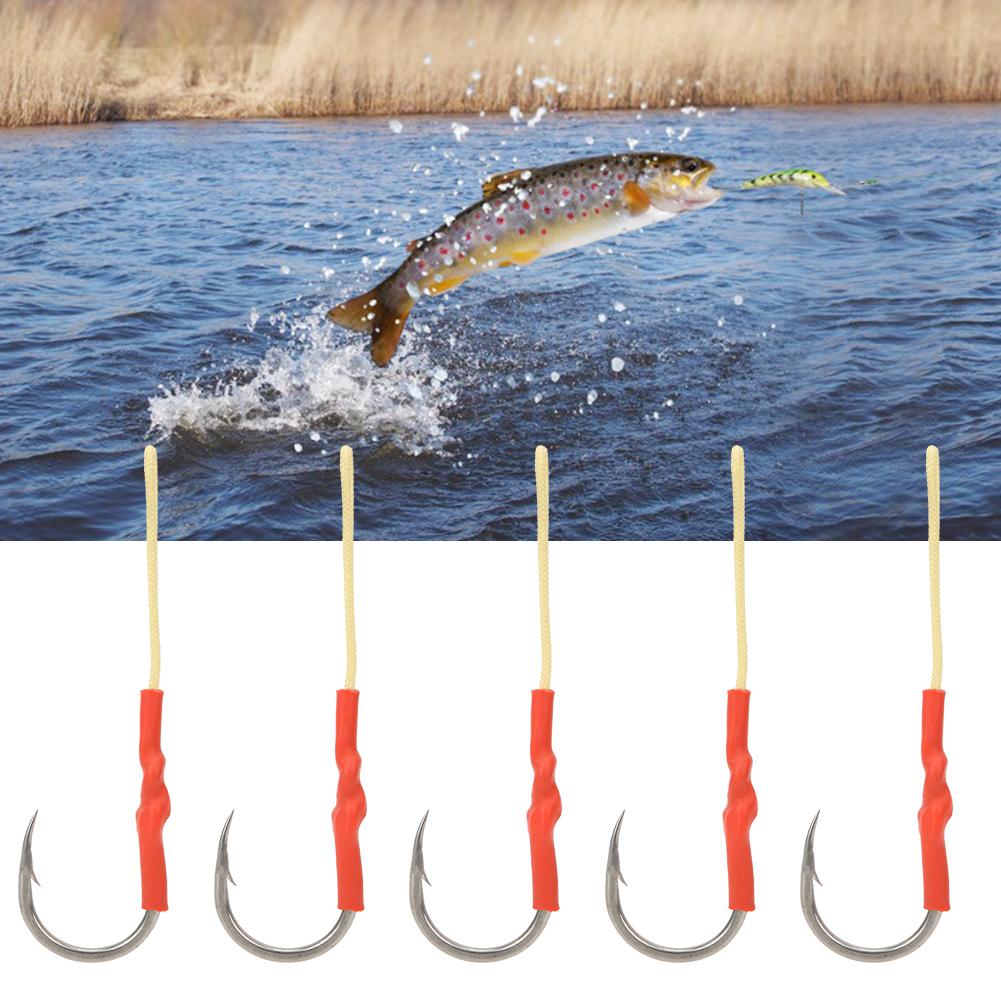 5Pcs Stainless Steel Strength Sharp Fish Hooks with Barb Lure Bait Sea Fishing Tackle Seawater Corrosion Resistance9 0#