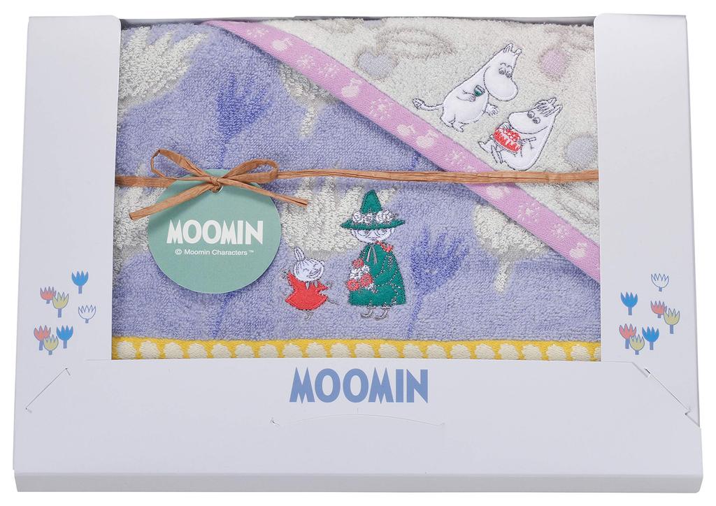 Marushin Towel Gift Moomin Bloom Party Design Perfect for or Birthdays 1 Hand Towel and 1 Face Set, (MM-9820), Moving, Mother's Day, (Includes Towel)