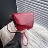 Korean Retro Crossbody Saddle Bags for Women Versatile Lightweight Ladies Pu Shoulder Bag Simple Solid Color Girls Handbag Purse