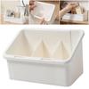 Expandable Design Cosmetic Storage Box White Desktop Storage Rack  Bathroom Organization