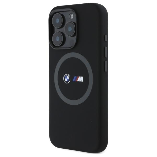 BMW Bmhmp16X23Srok Iphone 16 Pro Max     6.9 Black Hardcase M Silicone Printed Ring Magsafe