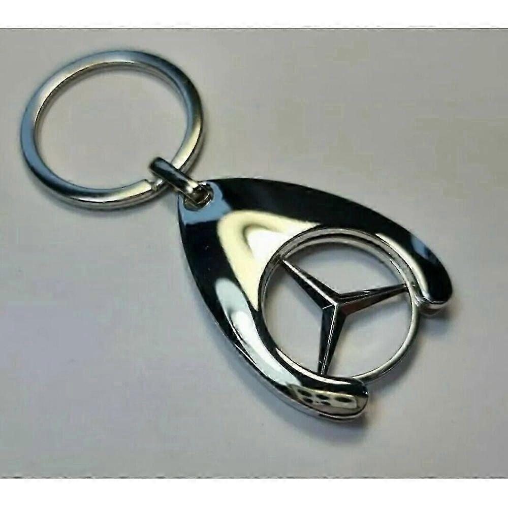 3x Mercedes-Benz ORIGINAL Schlüsselanhänger Einkaufschip Einkaufswagen glänzend