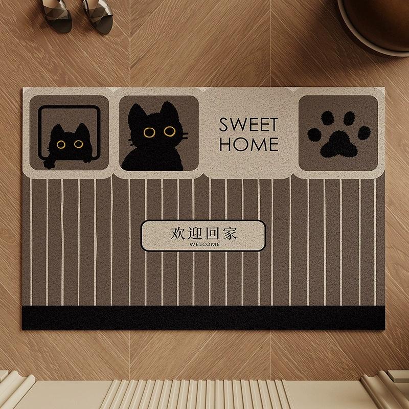 1PC Black Cat Carpet Welcome Mat Cute Cartoon Nonslip Area Doormat Carpet for Live Room Rug Bedroom Outdoor Carpet Home Decor 40X60cm