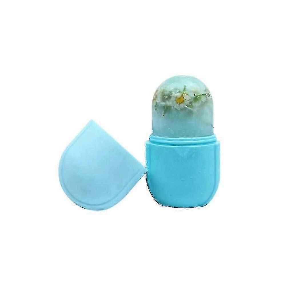 (BLUE) Skin Care Beauty Lifting Contouring Tool Silicone Ice Cube Trays Ice Globe Ice Balls Face Massager Facial Roller Reduce Acne Less