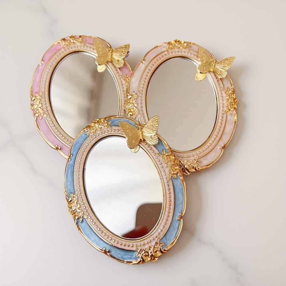 Romantic Pocket Mirror European Style Mini Relief Mirror  Home Decor