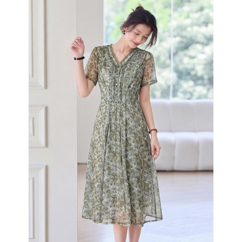 ORIGIN Women s Printed V-Neck A-Line Midi Dress 2XL