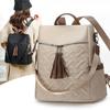 Women's Tassel Backpack Large Capacity Three-Use Shoulder Bag