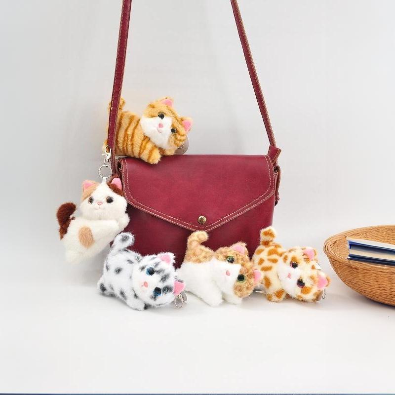 Cartoon Cat Plush Pendant Decoration Stuffed Doll Keychain Cute Bag Charm Doll Plush Boys & Girls Birthday Gift