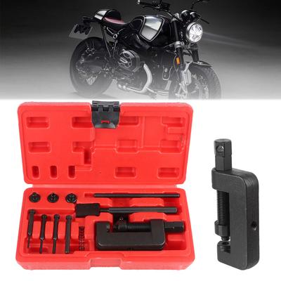 Motorcycle Bike Splitter Link Riveter Set Riveting Repair Tool Kit 13Pcs Cam Drive Chain Breaker Motorcycle  Accessories Heavy Duty With Red Case