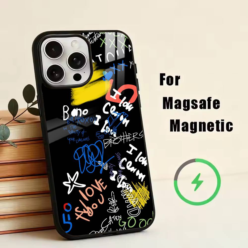 D-Graffiti Characters    Phone Case For iPhone17,16,15,14,13,12,11 Plus,Pro Magnetic For Magsafe Wireless Charging
