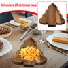 Wooden Christmas Tray, Elk Christmas Tree Christmas Hat Plate, Wood Tray Fruit Dessert Plate.