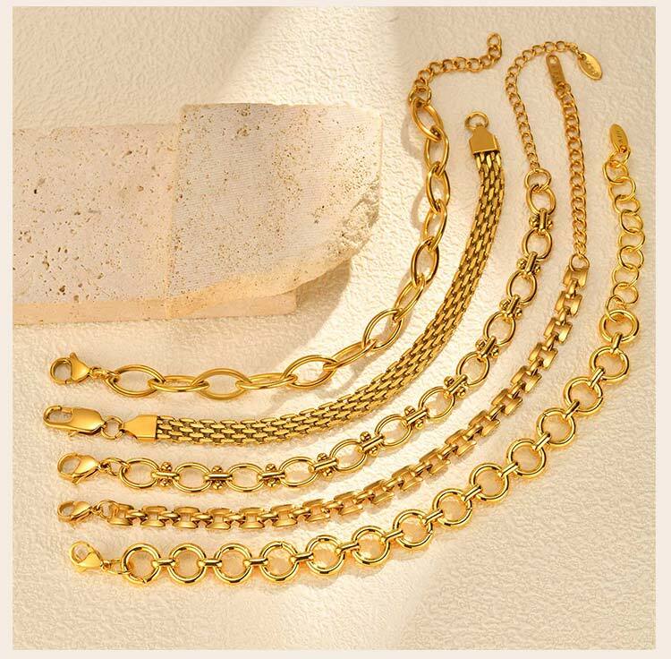 316L Roestvrij Staal Armband, 18K Verguld Ketting Armband Bangle, Waterdicht Dames Sieraden Cadeau Voor Feest
