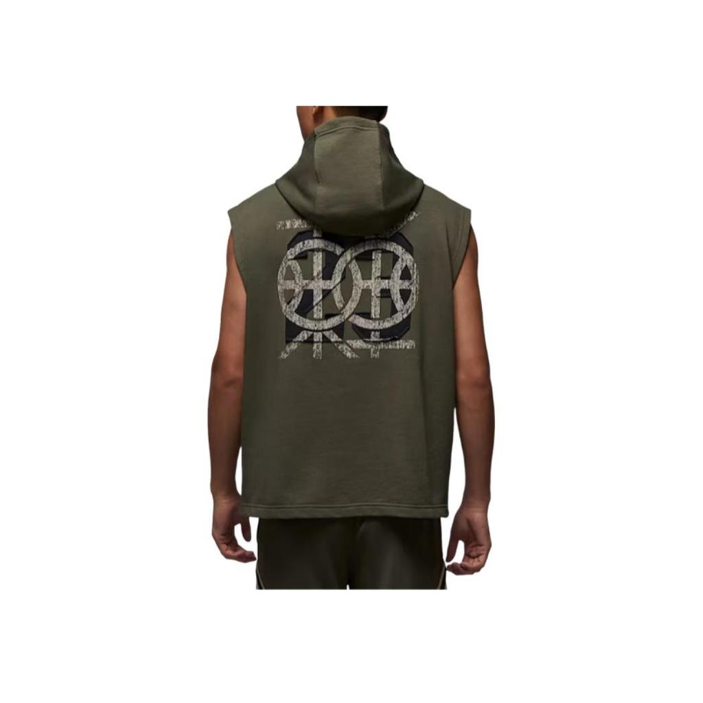 New Jordan Sweatshirt Men's Medium Olive Green/Gray Black HV1260-222