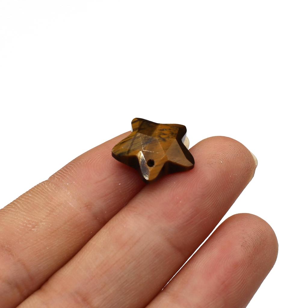 1 Stück, Boho-Reiki-Heilkristall-Anhänger, Pentagramm-Naturstein, Amethyst-Edelstein-Anhänger zur Schmuckherstellung, Zubehör, DIY-Weihnachtsgeschenke, 15 x 15 mm