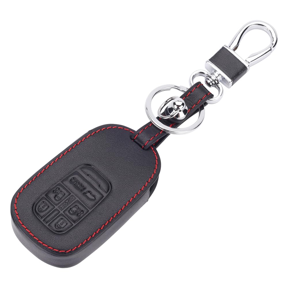 Kinotaka Leather Key Cover for Honda RP6/RP7/RP8 (2022~), New Vezel, RV Odyssey (2023~), Key Holder, Black