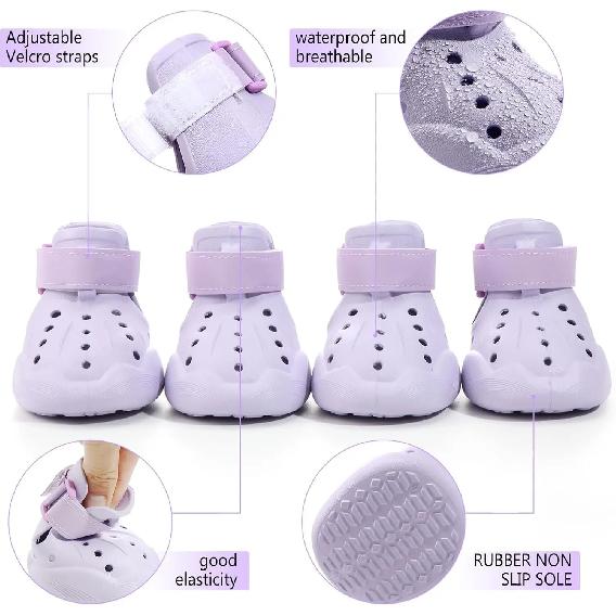 ATUBAN Dog Shoes:Non-Slip Waterproof Sandals for Hot Pavement,Breathable Perforated Boots,Ideal Paw Protector,Outdoor Booties