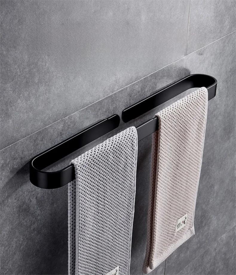 Thickened Aluminum Towel Rack Bathroom Pendant Towel Bar Tissue Without Punching Ring Bath Towel Rack Bath Rack