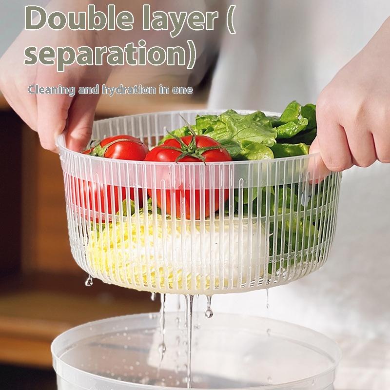 Multifunction Manual Salad Spinner Dryer Vegetable Fruit Food Dehydrator Quick Drying Kitchen Household Vegetable Dehydrator