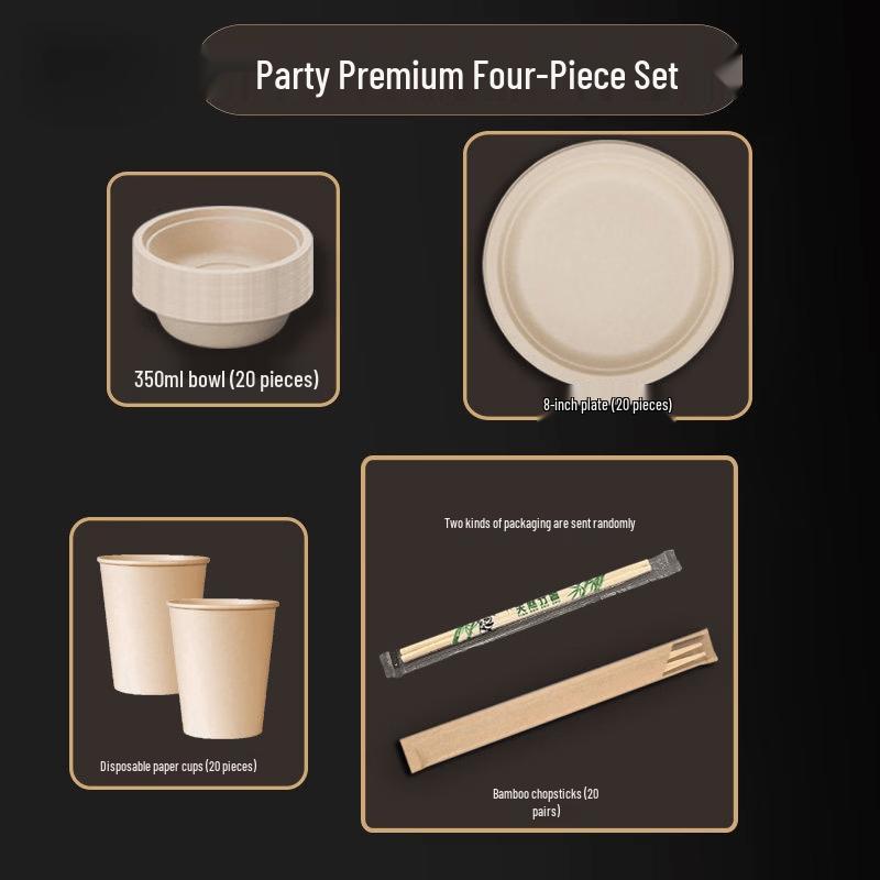 Yingtang Camping Disposable Wheat Straw Tableware Set