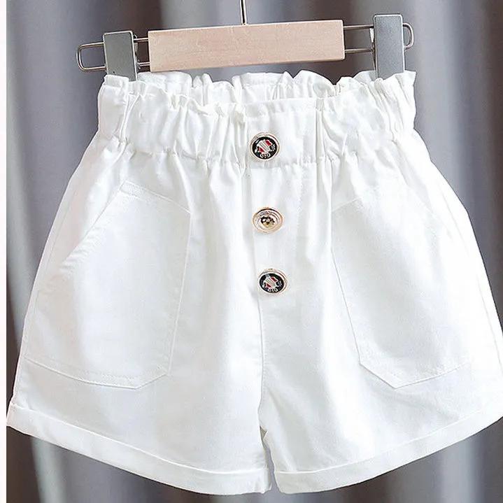 Girls Summer Fresh Suit Striped Strapless Short Sleeve Tops + Shorts 2 Piece Set