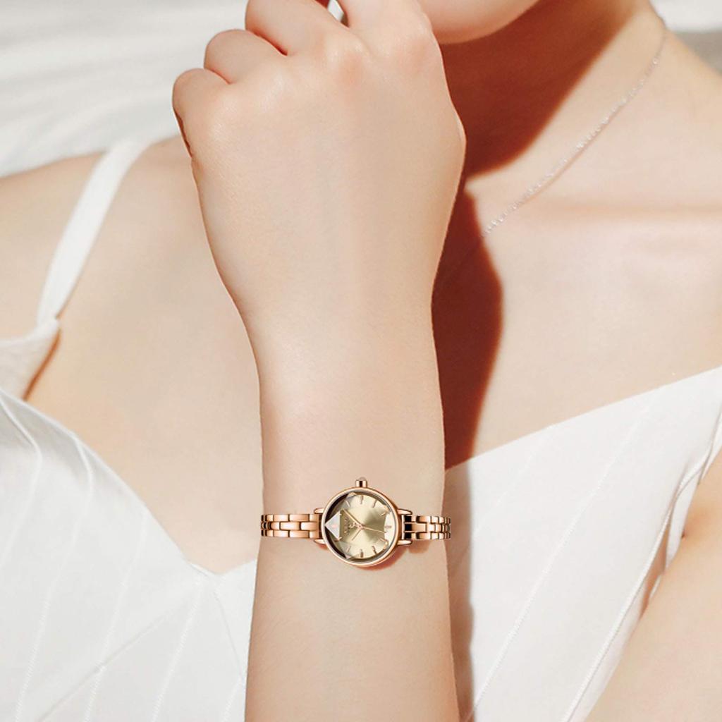 RORIOS Fashion Water 3D Stainless Steel Made In Quartz Rose Perfect for Commuting and School Women's Watch, Resistant, Bracelet-Style, Dial, Band,