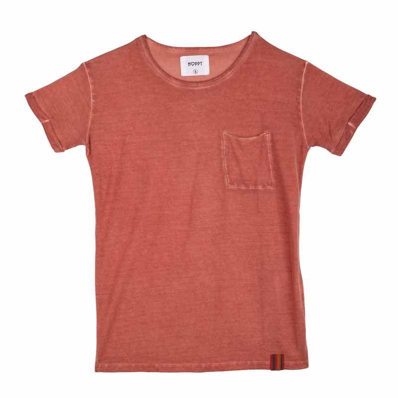 

Женская футболка с круглым вырезом и нагрудным карманом HAPPY S красный