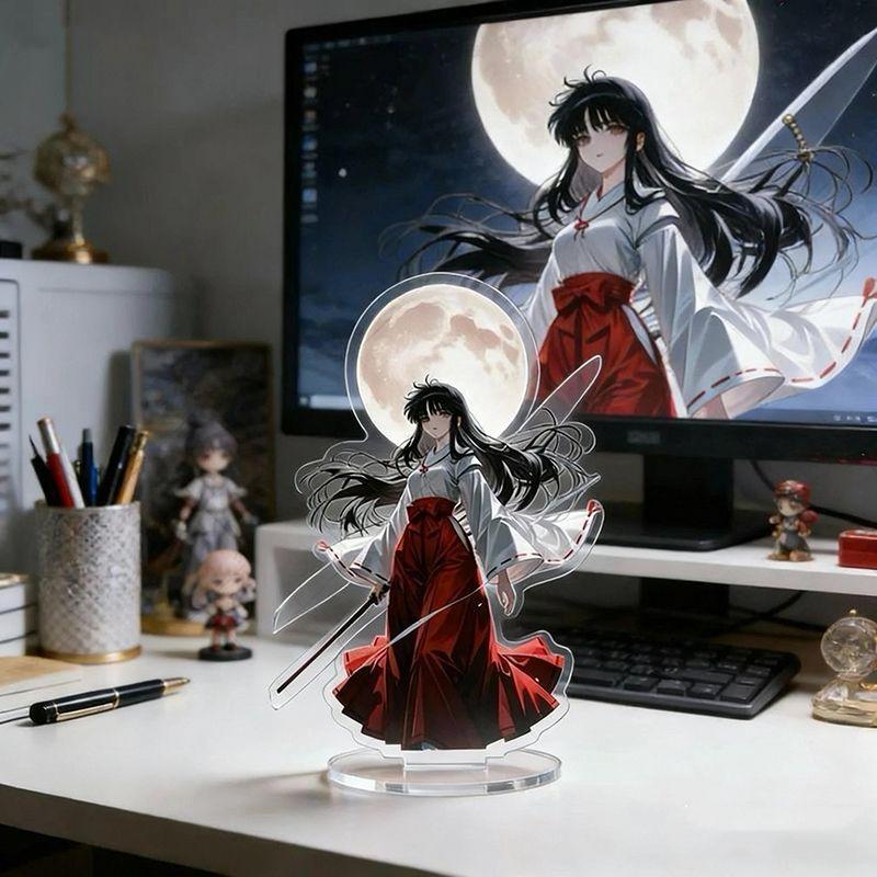 Anime Inuyasha Kikyo Acryl-Ständerfigur Kawaii Schreibtischdekoration Ornament Sammlerstück Anime Merchandise Geschenk für Anime-Fans