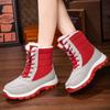 Women's New Winter Cotton Shoes with Plush and Thick High Top Cotton Boots, Waterproof and Non Slip Lace Up Snow Boots