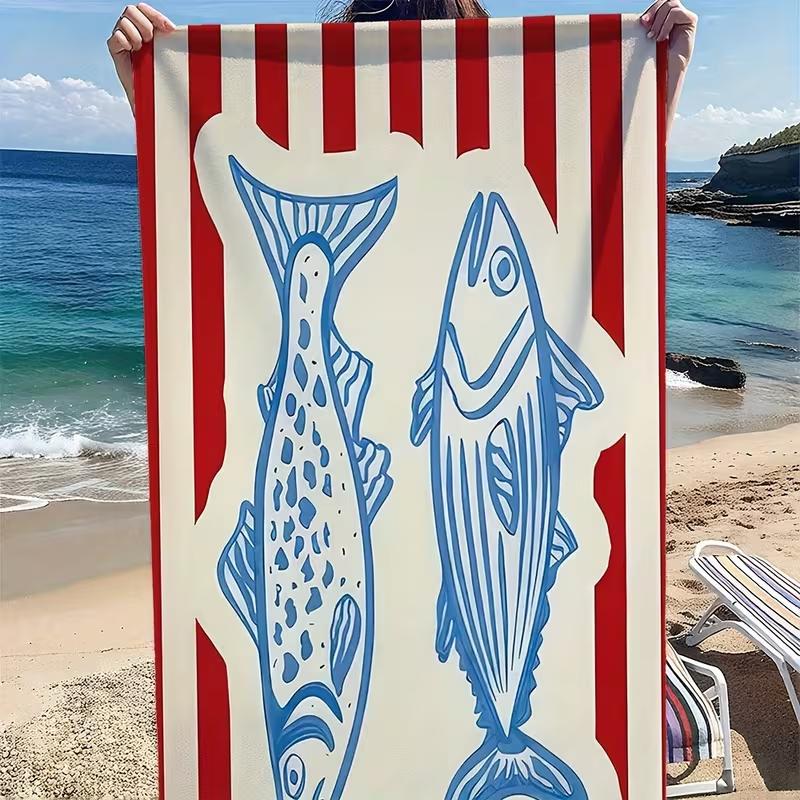 

This Striped Beach Towel Is Made of Ultra-fine Fibers with Fast Drying Strong It Is A Beach Outing Camping and Travel Towel W40*H60(CM)