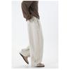 Heren Katoenen Casual Broek Losse Rechte Pijp Dubbele Plooizakken