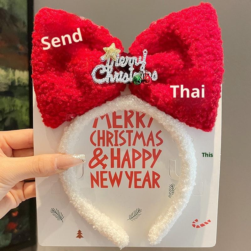 Kawaii Christmas Headband Cute Cartoon Bow Christmas Tree Hairband Festival Party Sweet Hair Accessories Girl Christmas Gift