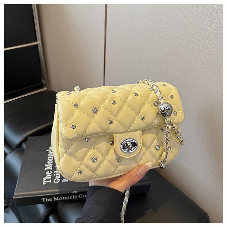 New Fashionable Versatile Chain Small Square Bag Summer Rhombus Shoulder Messenger Bag Women
