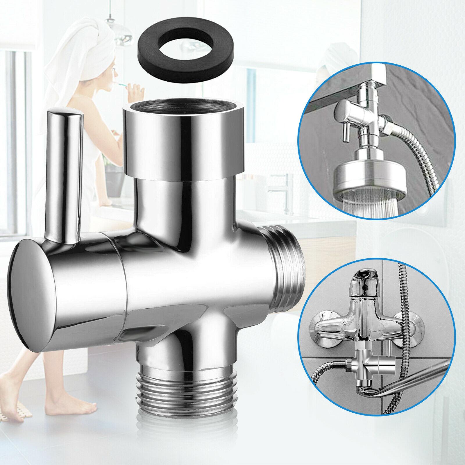 

1 2 Outlet Diverter Valve Splitter Ergonomic Design Brass 3 Way T Adapter For Shower Head Switch as shown#0