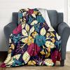 1pc Floral Pattern Blanket, Lightweight Flannel Throw Blanket for Sofa, Bed, Travel, Camping, Living Room, Office, Couch064