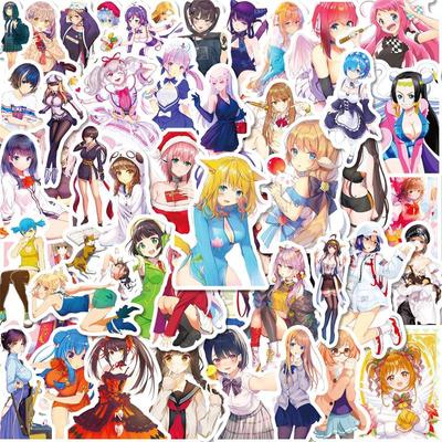 50 sztuk naklejek dziewczyna Anime, wodoodporne naklejki graffiti dziewczyny dla majsterkowiczów Laptop motocykl rower naklejki na telefon