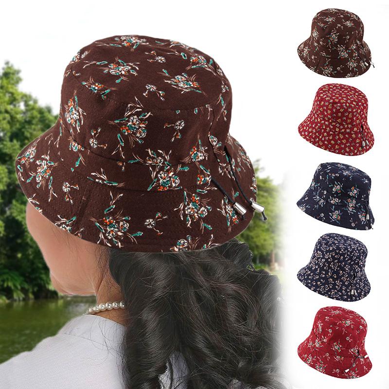 

1 шт., весенне-осенний солнцезащитный козырек, женская шляпа-ведро с цветочным принтом, универсальная уличная шляпа