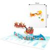 Folding Christmas 3D Pop UP Greeting Card With Envelope Santa Claus Snowman Xmas Invitation Card Postcard Navidad Supplies