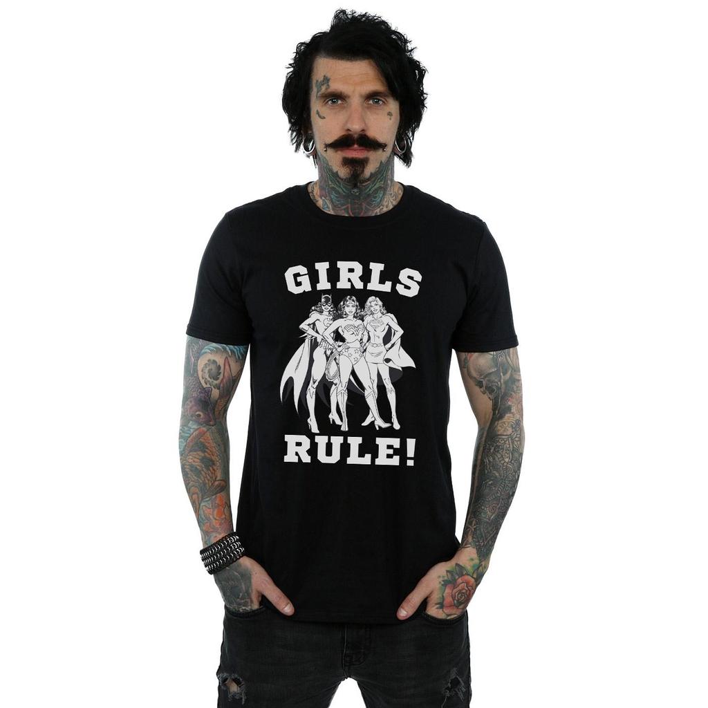 DC Comics Mens Justice League Girls Rule T-Shirt