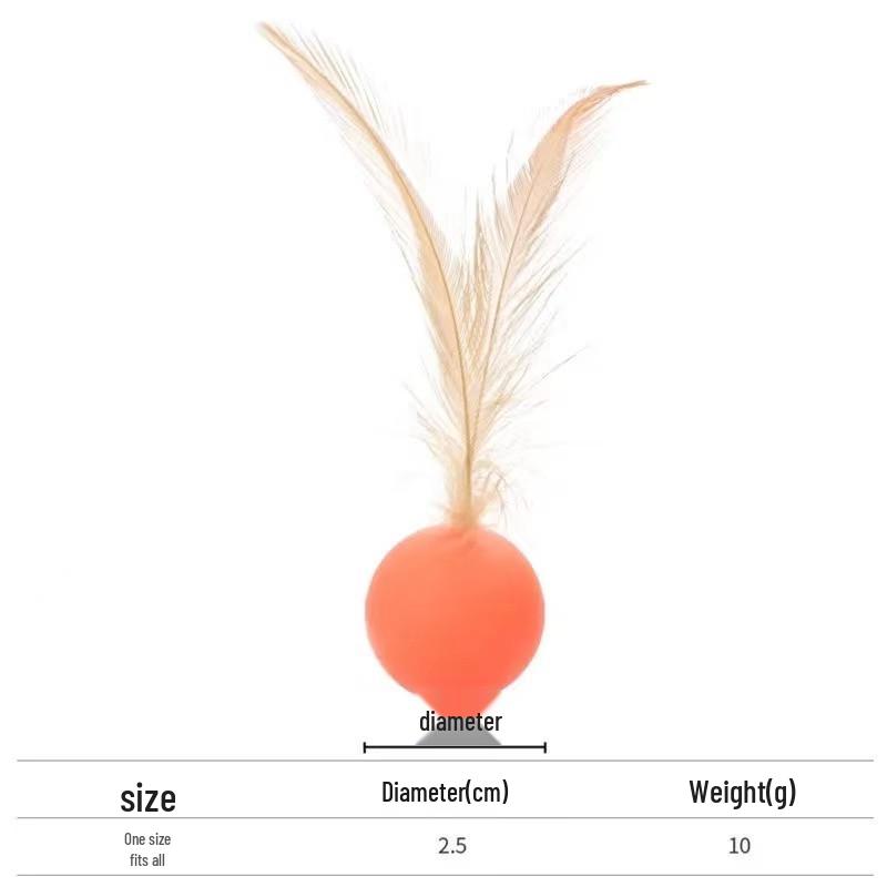 Interactive Elastic Feather Teaser Ball for Cats - Self-Play Bouncy Rebound Toy