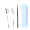 304 Stainless Steel Cutlery Set: Spoon, Fork & Chopsticks - Portable Three-Piece Set for Outdoors, Gift, or Students with Custom Logo Option